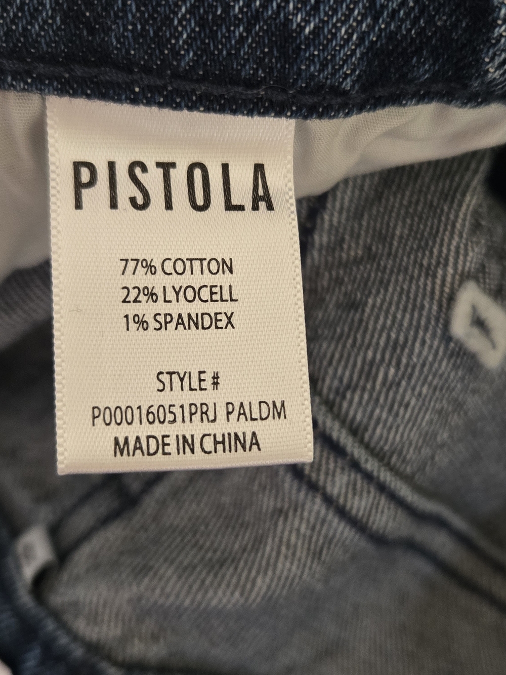 PISTOLA Penny Petite High Rise Wide Leg Jeans Size 25P Crop Raw Hem Medium Wash - Picture 9 of 9